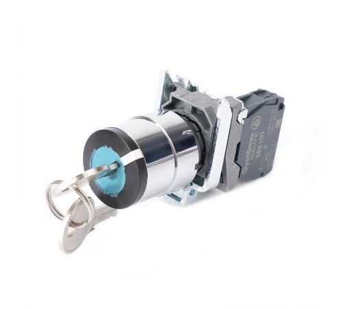 Переключатель SB4 в сборе модульный 22мм 2 позиции с фиксацией ключ 1пол 1НО  SB4BG21  SE