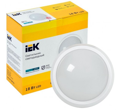 Светильник светодиодный пылевлагозащищенный для ЖКХ светодиодный ДПО 5050 18Вт 4000К IP65 круг белый  LDPO0-5050-18-4000-K01  IEK