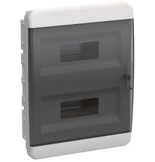 Корпус пластиковый встраиваемый на 24 модуля ЩРВ-П-24 IP41 черная прозрачная дверь TEKFOR  TF5-KP12-V-24-41-K01-K03 TEKFOR  IEK