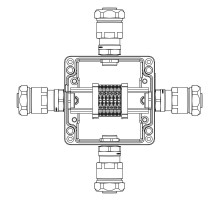 Коробка клеммная Ex из алюминия: 1Ex e IIC Т5 Gb / Ex tb IIIB T95°C DbIP66; Клеммы 2,5 кв.мм. -6 шт.: A-B-C-D: ввод D8-13мм под небронир-ный кабель