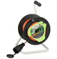 Удлинитель силовой  RP-1-2x1-30m на пластиковой катушке без заземления 1 розетка 30м ПВС 2x1мм2   Б0059770  ЭРА