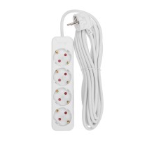 Удлинитель STANDARD 4 гнезда, 5м, 3х1,0мм, с/з, белый  13-4027  REXANT
