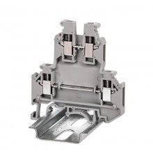 Клемма двухуровневая, винтовой зажим, 4 точки подключения, 2.5 кв.мм, серая  KRUK-3  DKC