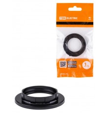 Кольцо для патрона Е14, термостойкий пластик, черный,  SQ0335-0169  TDM