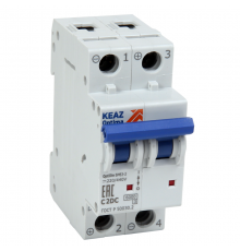 Выключатель автоматический двухполюсный OptiDin BM63-2B1-DC-RP-УХЛ3 339249 КЭАЗ