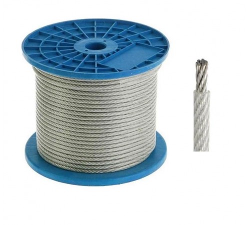 Трос стальной в ПВХ оплетке DIN 3055 5 мм (4/5) (200 м/уп)  PR08.29472  Промрукав