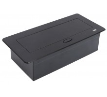 PRIMER Блок розеточный с выдвижной крышкой 6 мод. (45*22,5мм) черный  PM-BR51-06-O-K02IEK