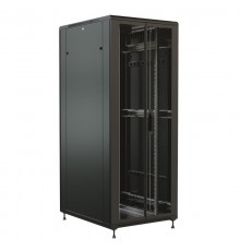 WR-TT-3788-DD-RAL9004 Шкаф напольный 19-дюйм., 37U, 1833x800х800 мм, передняя и задняя распашные перфор. двери, (RAL 9004)  520204  WRLine