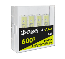 Аккумуляторная батарея  AAA  600мАч Ni-MH Box-4  .5059740  ФАZA