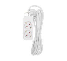 Удлинитель STANDARD 2 гнезда, 3м, 3х1,0мм, с/з, белый  13-4004  REXANT