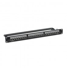 Патч-панель модульная 19", 1U,CAT6A, 24 порта RJ45, экранированная  RN6APPF24  DKC