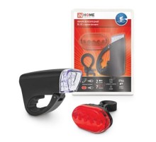 Фонарь велосипедный BL 02 5LED с задним фонарем 3AA 2 режима с кронштейном ЧЕРНЫЙ  4690612035215  IN HOME