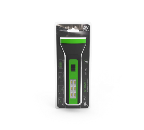 Фонарь ручной GFL102 2W 100lm lead acid 250mAh LED 1/10/120  GF102  Gauss
