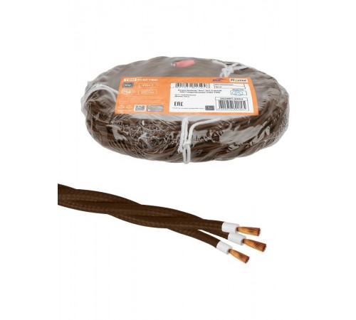Ретро провод "Эко" 3х1,5 витой ГОСТ коричневый (10м)  SQ2801-0323  TDM