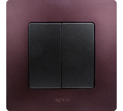 Etika Антрацит Выключатель 2-клавишный, автозажимные клеммы, 10 AX, 250 В  672602  Legrand