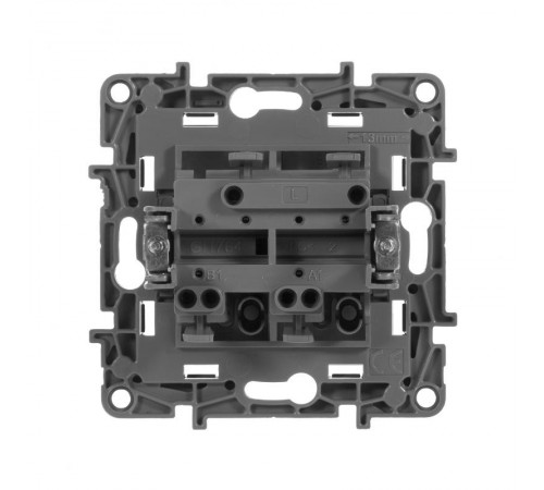 Etika Антрацит Выключатель 2-клавишный, автозажимные клеммы, 10 AX, 250 В  672602  Legrand