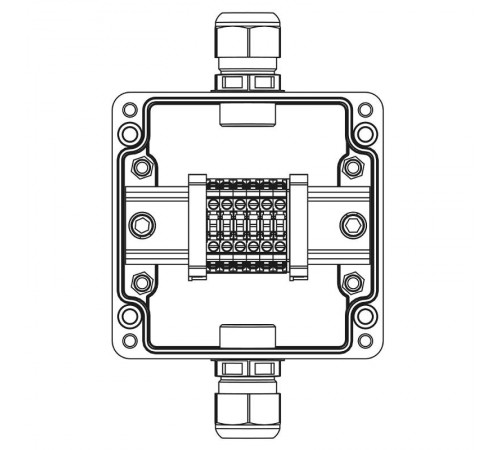 Взрывозащищенная клеммная коробка из полиэстера TBE-P-03-(6xCBC.4)-1xPACMP(A)-1xPACMP(C)1Ex e IIC Т5 Gb / Ex tb IIIC T95°C Db IP66  1231.031.22.1220 