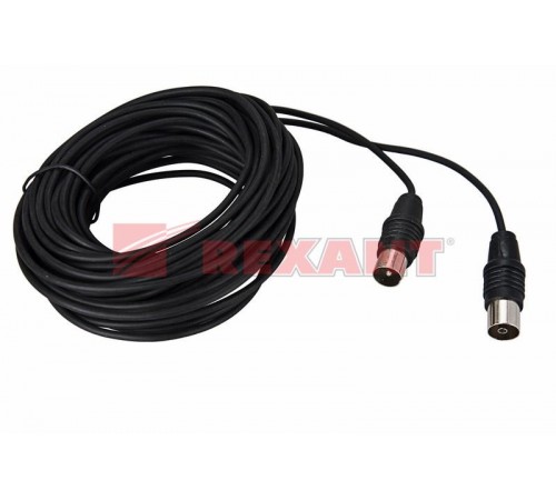 ВЧ кабель, ТВ гнездо - ТВ штекер, длина 3 метра, чeрный  17-5013  REXANT