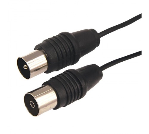 ВЧ кабель, ТВ гнездо - ТВ штекер, длина 3 метра, чeрный  17-5013  REXANT