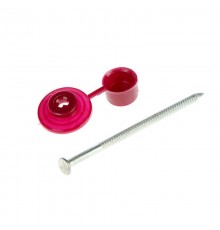 Гвозди кровельные для ондулина 70 мм, шляпка бордо (100 шт) - пакет ( 0,52501 кг)  151918  Tech-KREP