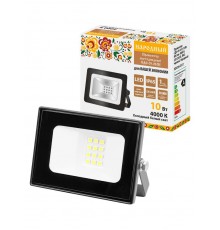 Прожектор СДО-05-010 10 Вт, 800 лм, 4000 К, 220-240 В, IP65, черный, Народный  SQ0336-0312  TDM