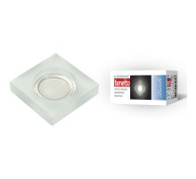 Светильник декор.встр Luciole DLS-L111 GU5.3 CHROME/MATT CLEAR квадр GU5.3 доп.LED подсветка 3Вт металл/стекл. Хром/мат+прозр  UL-00000363  Fametto