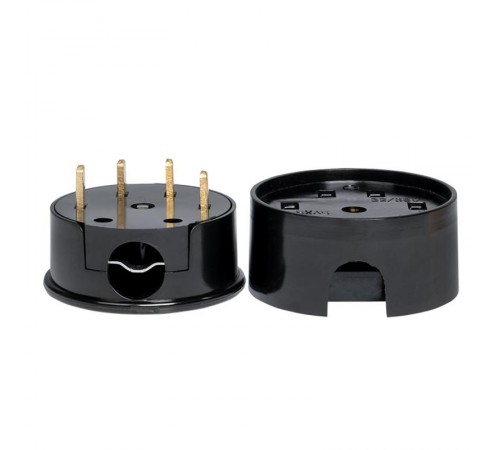 Разъем РШ-ВШ 32А 380В 3P+PE (ОУ) карболитовый черный EKF PROxima  AS-380-O-04  EKF