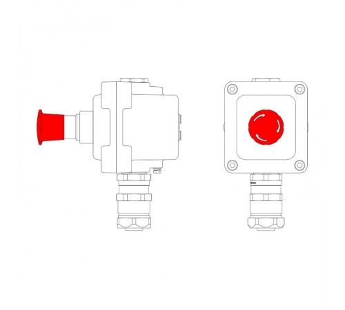 Взрывонепроницаемый пост управления из алюминия LCSD-01-B-MC-P6R(11)x1-PCMB-KAEPM3MHK-26  LCSD21000036  DKC