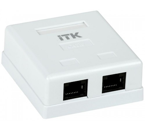 Настенная инф.розетка RJ-45, кат.6, 2-порта  CS2-1C6U-22  ITK