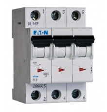 Выключатель автоматический трехполюсный PL6-C16/3 характеристика С 6кА  286601  EATON