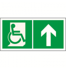 Знак безопасности BL-3015B.E69"Напр. движения к эвакуац. выходу МГН прямо"  a18351  Белый свет