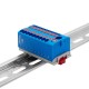 Блок распределительный с верт. адаптером на рейки  15/35мм, зажим push-in, 1 ввод 6 кв.мм, 18  подкл. 2,5 кв.мм, синий  DTP1-118-104SPUB-V  DKC