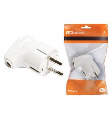 Вилка угловая с/з белая 16А 250В   SQ1806-0007  TDM