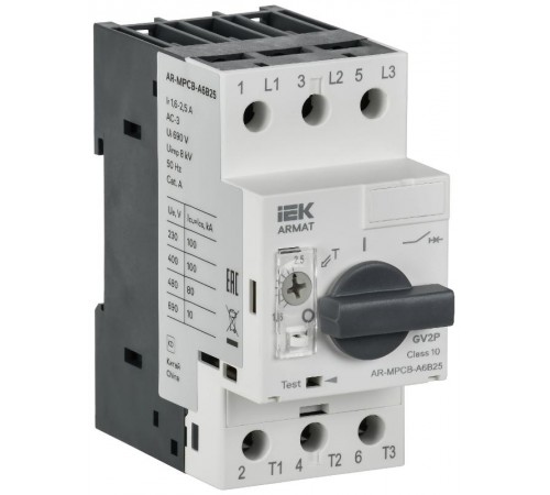 ARMAT Автоматический выключатель защиты двигателя A6 GV2P 1,6-2,5А  AR-MPCB-A6B25  IEK