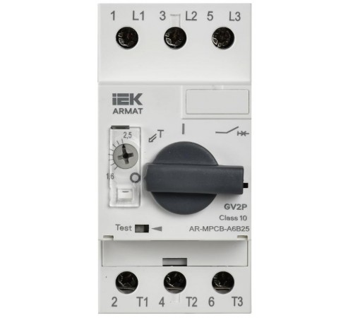 ARMAT Автоматический выключатель защиты двигателя A6 GV2P 1,6-2,5А  AR-MPCB-A6B25  IEK