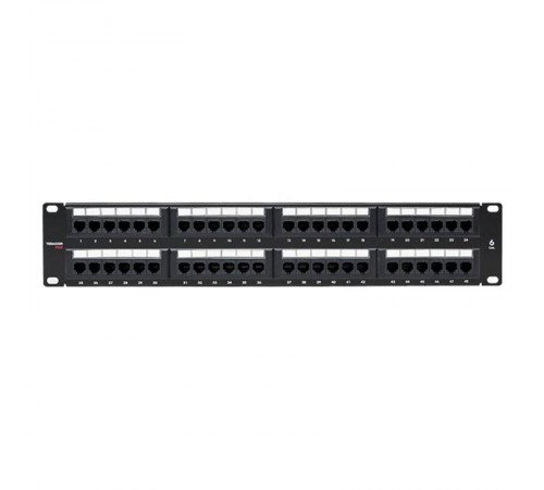 Патч-панель TERACOM PRO 19'' Cat.6 2U неэкранированная UTP 48 портов RJ-45 Dual IDC  TRP-PPNL-6UTP-2U48  EKF
