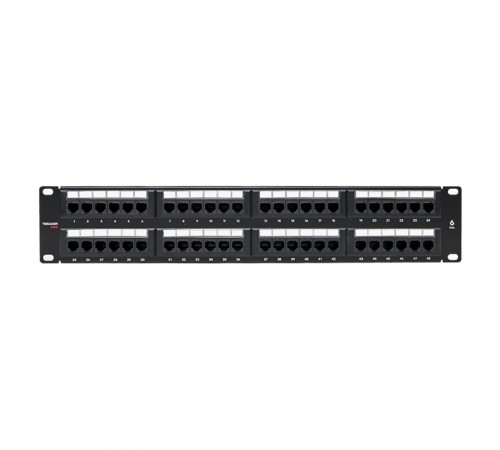 Патч-панель TERACOM PRO 19'' Cat.6 2U неэкранированная UTP 48 портов RJ-45 Dual IDC  TRP-PPNL-6UTP-2U48  EKF