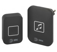 Звонок дверной С97 беспроводной, от сети, черный, 60 мелодий  Б0054086  ЭРА