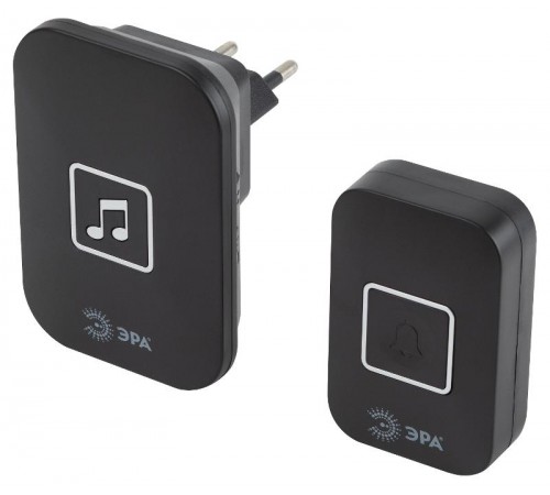 Звонок дверной С97 беспроводной, от сети, черный, 60 мелодий  Б0054086  ЭРА