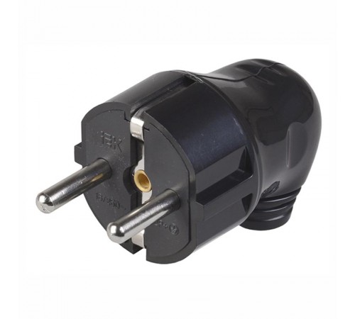 Вилка разборная угловая с з/к 16А черная ВПу11-02-Ст  EVP11-16-01-K02  IEK