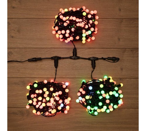 Гирлянда "LED ClipLight - МУЛЬТИШАРИКИ" 24V, 3 нити по 20 м, свечение с динамикой, цвет диодов RGB  323-619  NEON-NIGHT