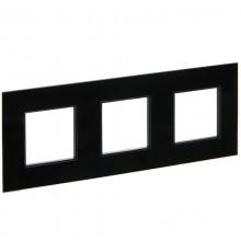 SKANDY Рамка 3-местная SK-F23Bl стекло черный   SK-M32-G-K02  IEK