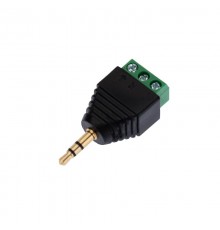 Штекер стерео 3,5 мм с клеммой под винт, (уп. блистер 40 шт)  14-0440  REXANT