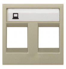 ABB Zenit Шампань Накладка 2-я тел/комп розетки(для суп2017.2,2017.3,2018,2018.5,2018.6,2018.8  N2218.2 CV   2CLA221820N1901  ABB
