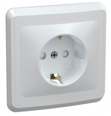 ВЕГА белый Розетка 1-местная c/з cо шторками 16А РСш10-3-ВБ  ERV14-K01-16-DM  GENERICA
