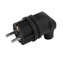 V9-B-IP44 ЭРА Вилка каучуковая с/з 90град с кольцом 16A IP44 черная  Б0044542  ЭРА