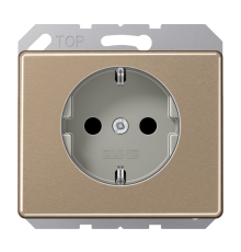 Штепсельная розетка SCHUKO 16А / 250В, пружинные зажимы; металл; золотая бронза; SL500  SL520GB  Jung