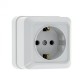 Рим Розетка 1-местная 16А с заземлением белая EKF  ENR16-028-10  EKF