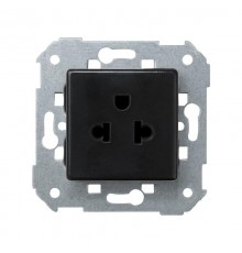Розетка с заземлением евро-американского стандарта 2Р+Е 16A 250В цвета графит S27  27439-38  Simon