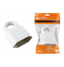 Кабельная розетка 2П 10А 250B (под евровилку CEE 7/16) с з/ш с кольцом белаяTDM  SQ1806-0191  TDM